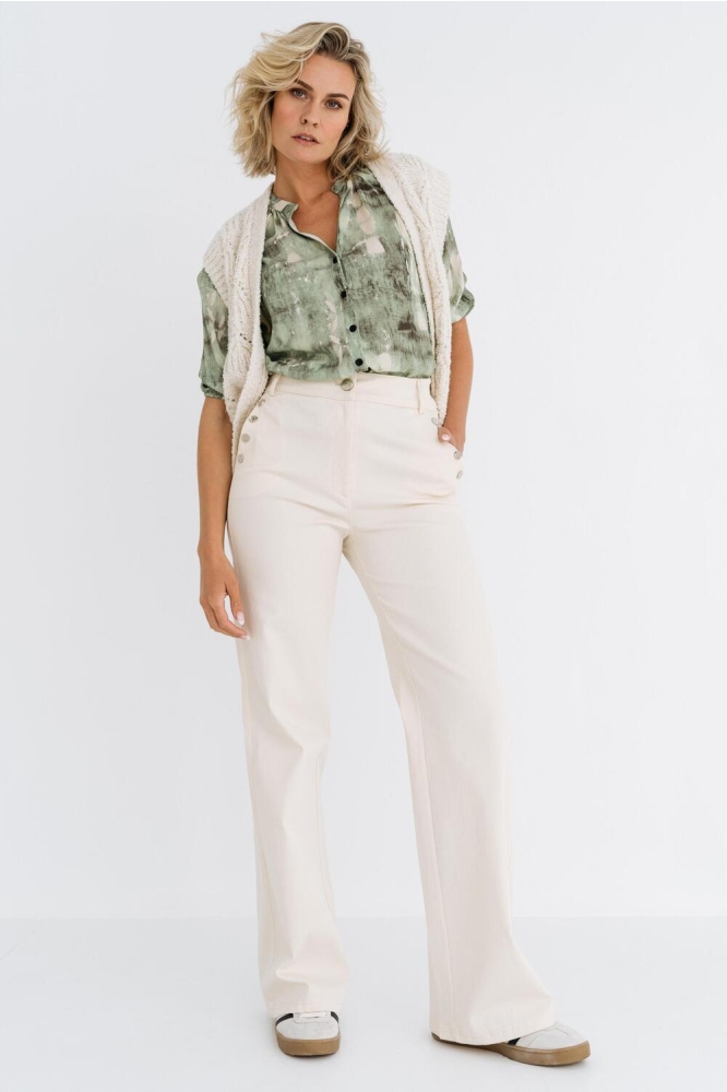 MANGO BLOUSE SP25 20 003 PAINT AQUATIC